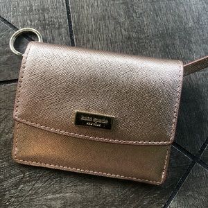 Kate Spade Rose Gold Wallet/ Keychain